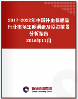 2017-2022年中国补血保健品行业市场深度调研及投资前景分析报告