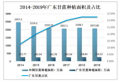 2019年廣東省甘蔗種植254.52萬畝，占全國比重逐年增長[圖]