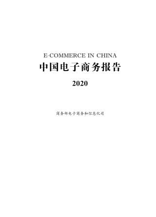 中国电子商务报告（2020）