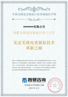 中國無線電競鼠標行業(yè)市場地位聲明