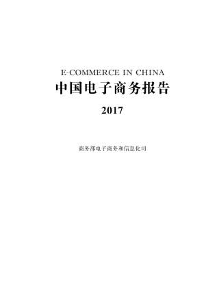 中国电子商务报告（2017）