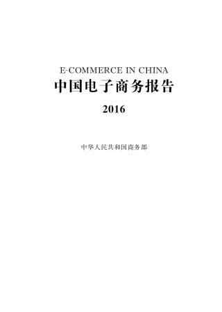 中国电子商务报告(2016)
