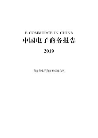 中国电子商务报告（2019）