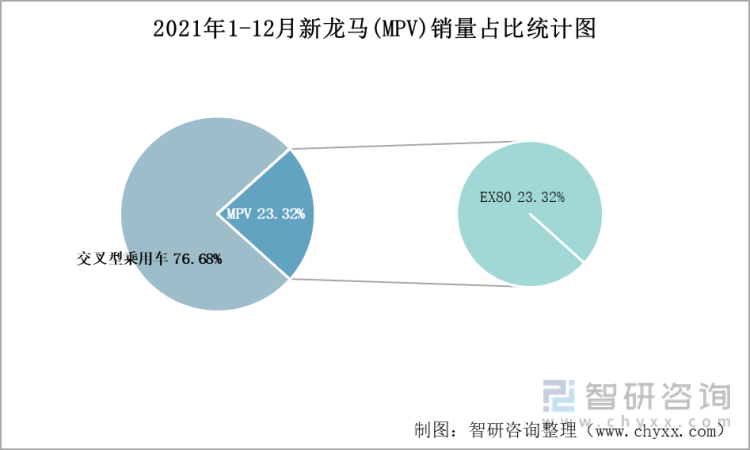 2021年1-12月新龙马(MPV)销量占比统计图