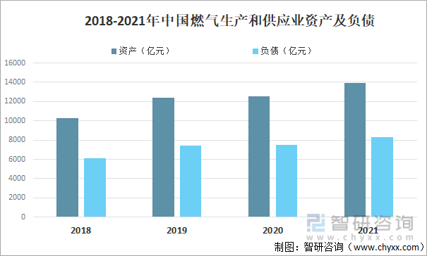 2018-2021年中国燃气生产和供应业资产及负债