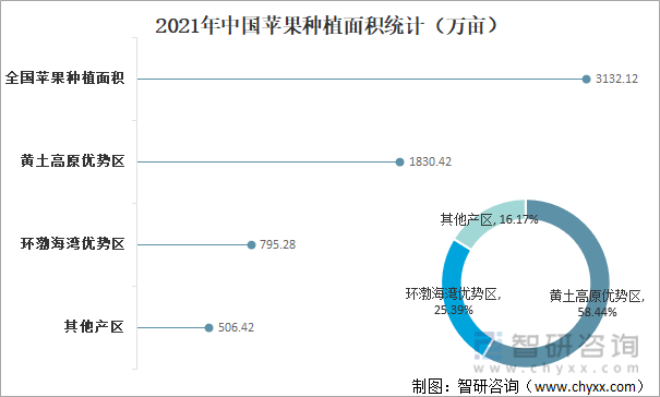 2021年中国苹果种植面积统计（万亩）