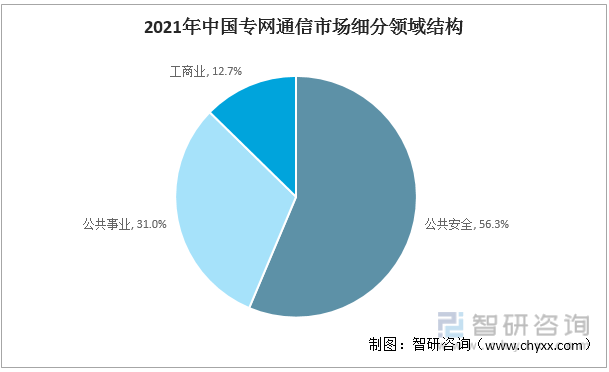 2021年中国专网通信市场细分领域结构