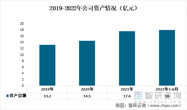 2019-2022年公司資產情況（億元）