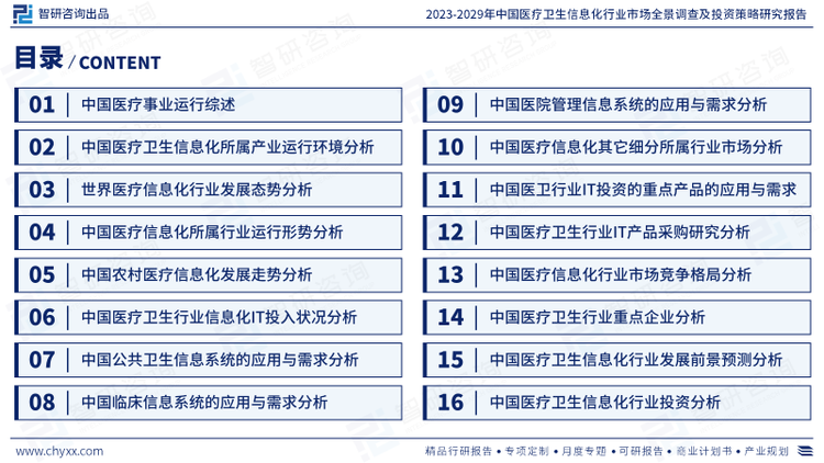 本《報告》從2022年全國醫療衛生信息化行業發展環境,上下游產業鏈