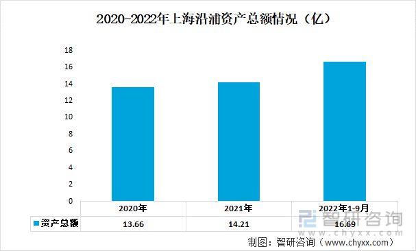 2020-2022年上海沿浦资产总额情况（亿）