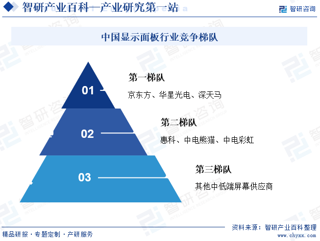 中国显示面板行业竞争梯队