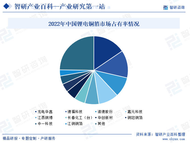 2022年中国锂电铜箔市场占有率情况