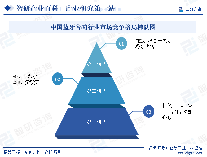 中国蓝牙音响行业市场竞争格局梯队图