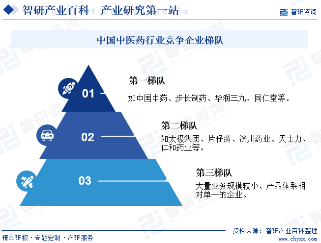 中国中医药行业竞争企业梯队