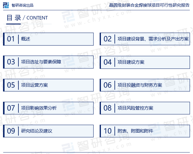 《晶圆级封装合金焊接球项目可行性研究报告》目录