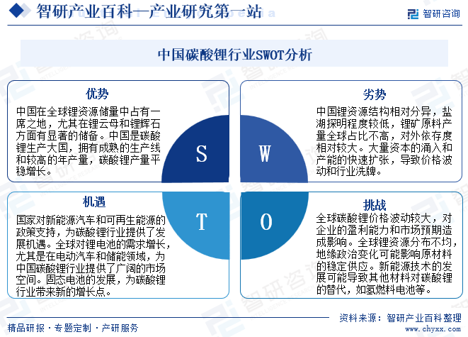 中国碳酸锂行业SOWT分析
