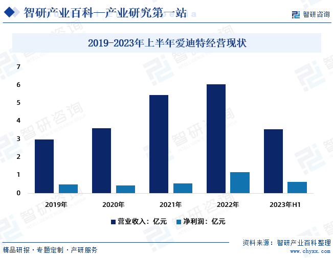 2019-2023年上半年爱迪特经营现状