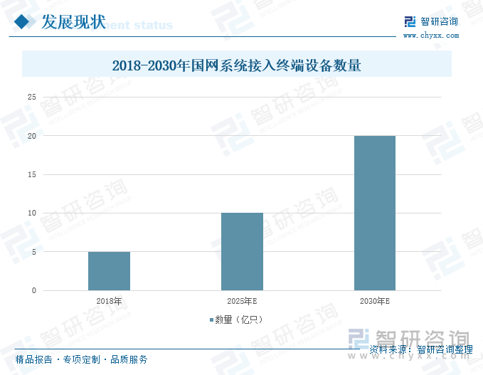 2018-2030年国网系统接入终端设备数量