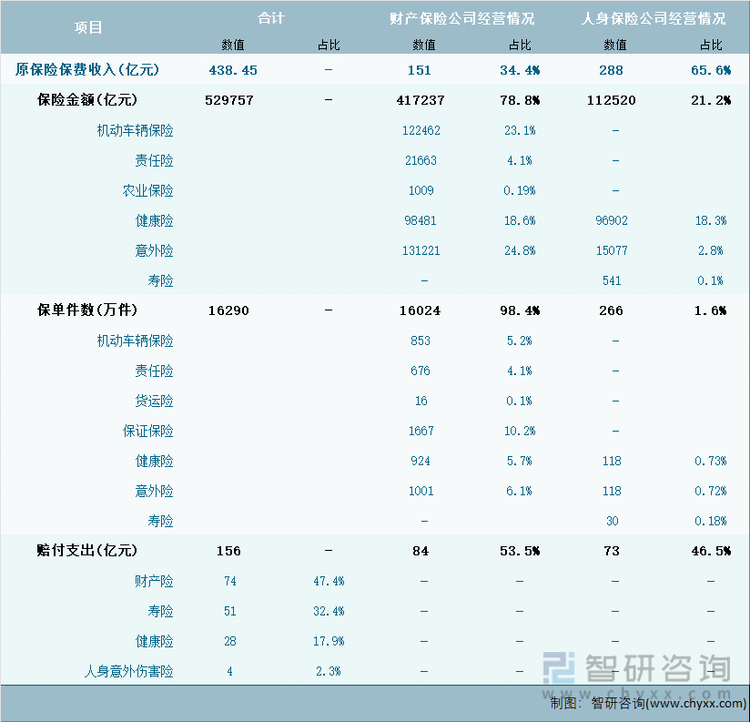 2024年1-5月广西壮族自治区保险业经营详情表