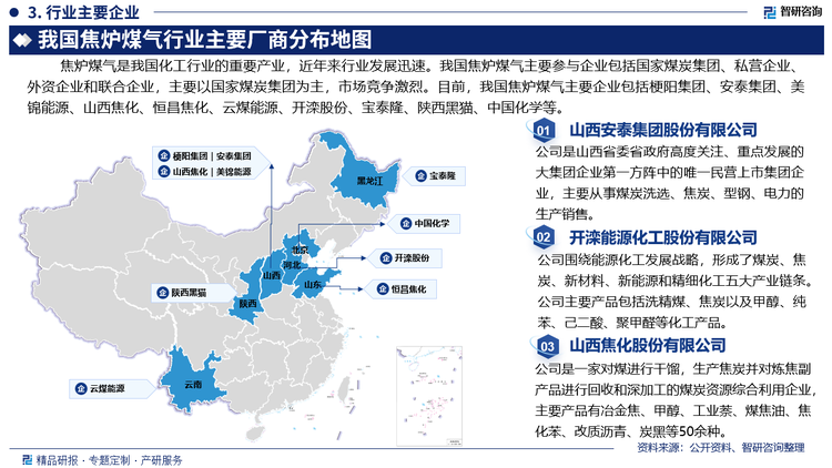 焦炉煤气是我国化工行业的重要产业，近年来行业发展迅速。我国焦炉煤气主要参与企业包括国家煤炭集团、私营企业、外资企业和联合企业，主要以国家煤炭集团为主，市场竞争激烈。目前，我国焦炉煤气主要企业包括梗阳集团、安泰集团、美锦能源、山西焦化、恒昌焦化、云煤能源、开滦股份、宝泰隆、陕西黑猫、中国化学等。