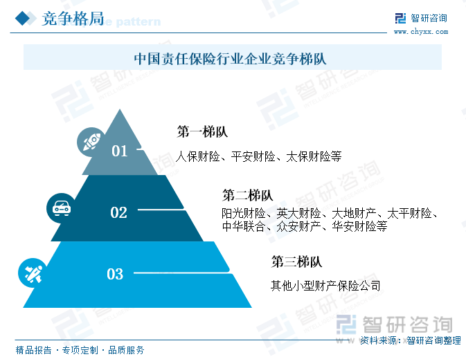 中国责任保险行业竞争梯队