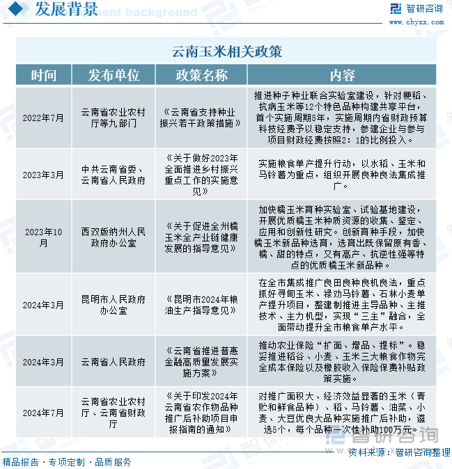 云南玉米相关政策