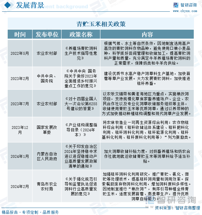 青贮玉米相关政策