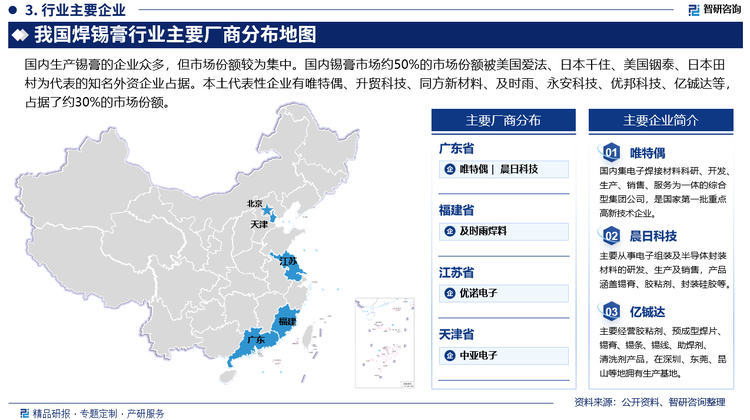 由于锡膏产品的性能关键取决于产品配方，而配方是锡膏生产企业根据下游客户不同的参数要求、多样化的应用场景进行反复调试而得出的，锡膏生产企业的核心能力之一便是能针对不同的客户调试不同的产品配方。锡膏作为电子材料行业重要的基础材料之一，下游应用非常广泛，不同的客户需求千差万别，因此国内市场上不存在完全同质化的锡膏产品。