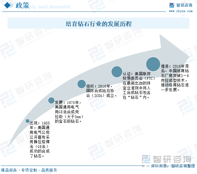 培育钻石行业的发展历程