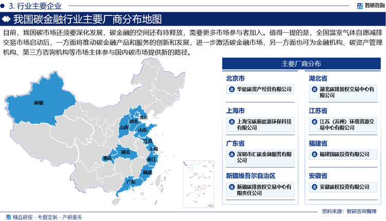 目前，我国碳市场还须要深化发展，碳金融的空间还有待释放，需要更多市场参与者加入。值得一提的是，全国温室气体自愿减排交易市场启动后，一方面将推动碳金融产品和服务的创新和发展，进一步激活碳金融市场，另一方面也可为金融机构、碳资产管理机构、第三方咨询机构等市场主体参与国内碳市场提供新的路径。