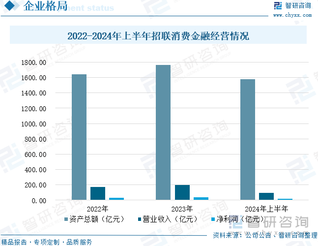 2022-2024年上半年招联消费金融经营情况