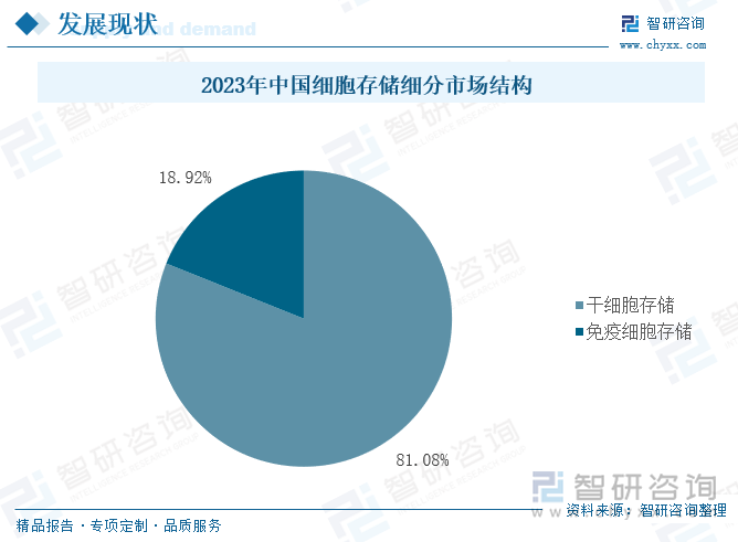 2023年中国细胞存储细分市场结构