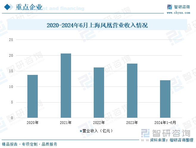 2020-2024年6月上海凤凰营业收入情况