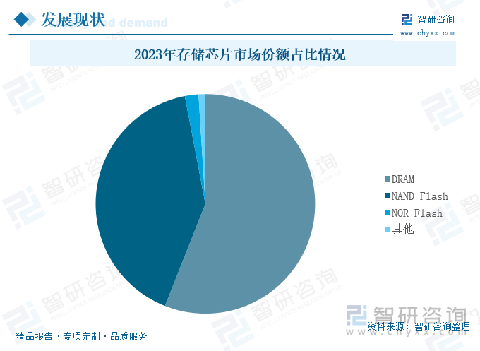 2023年存储芯片市场份额占比情况