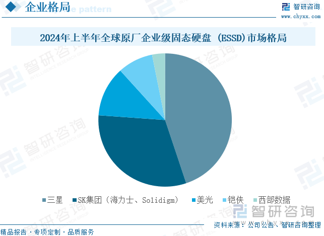 2024年上半年全球原厂企业级固态硬盘 (ESSD)市场格局