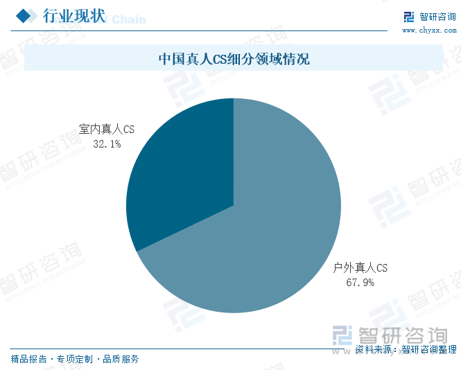 中国真人CS细分领域情况