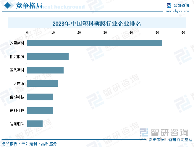 2023年中国塑料薄膜行业企业排名