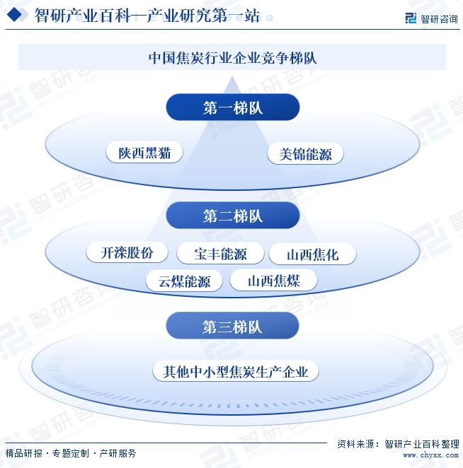 中国焦炭行业企业竞争梯队