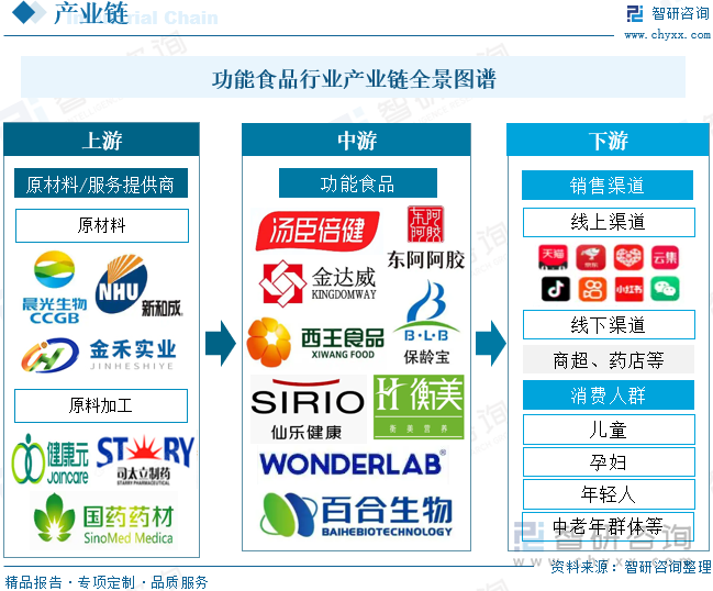 功能食品行业产业链全景图谱