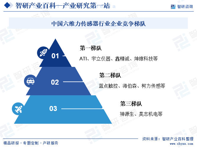 中国六维力传感器行业企业竞争梯队