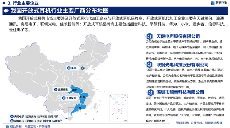 其中，天键股份从事智能耳机等各类智能可穿戴设备和助听器等健康医疗产品的研发、设计和生产，致力于从智能耳机生产商全面发展至健康医疗产品以及AR眼镜等声光电结合产品的方案提供商。天键股份主要产品为各类耳机产品。2023年天键股份耳机产品共实现营收16.47亿元，同比增长62.66%；在研发上的投入高达1.14亿元人民币，同比增长32.34%，占营业收入的6.9%。