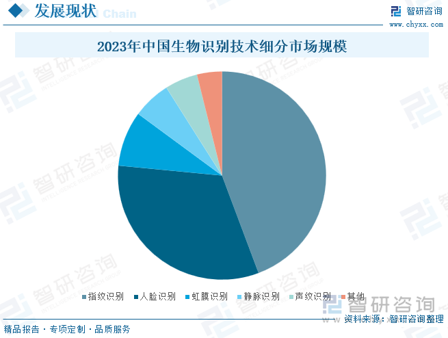 2023年中国生物识别技术细分市场规模