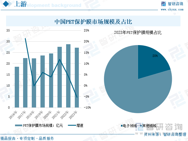 中国PET保护膜市场规模及占比