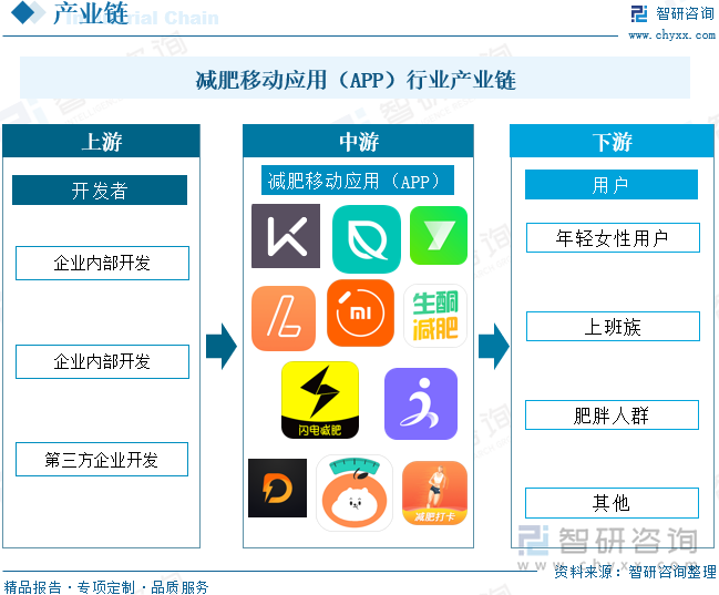 減肥移動(dòng)應(yīng)用（APP）行業(yè)產(chǎn)業(yè)鏈
