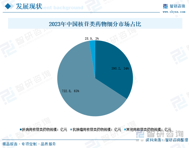 2023年中国核苷类药物细分市场占比