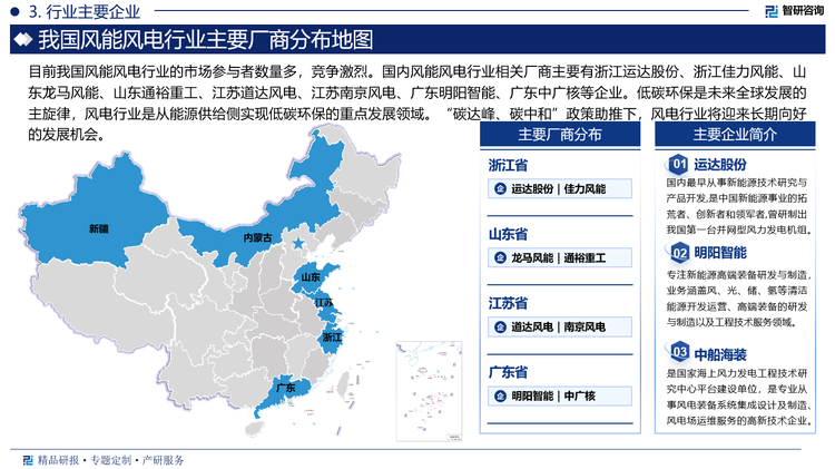 其中运达能源科技集团股份有限公司(运达股份)是浙江省大型国有上市企业,在国内最早从事新能源技术研究与产品开发,是中国新能源事业的拓荒者、创新者和领军者,曾研制出我国第一台并网型风力发电机组,至今深耕新能源已有50多年历史,是国内领先的新能源装备制造企业和综合能源服务企业。截至2023年12月,产品遍及国内外600余个风电场,机组最长运行时间超过20年,累计发电量超过3.6万亿千瓦时,相当于减排二氧化碳约36亿吨。随着国家“30·60”碳达峰、碳中和目标的提出,运达股份建立以风电整机装备制造、清洁能源开发运营、新能源工程总承包、储能系统产品、智慧能源服务于一体的五大业务生态,积极打造以新能源和碳排放管理为主的现代化一流新能源企业。公司以“献人类清洁绿电,还自然碧水蓝天”为企业使命,以“成为一家技术领先、受人尊敬、具备国际竞争力的新能源服务企业”为目标，持续探索创新,聚焦高质量发展，为国家构建新型电力系统和新型能源体系提供有力支撑,为实现双碳目标和全球气候治理做出积极贡献。