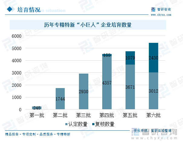 歷年專精特新“小巨人”企業(yè)培育數(shù)量