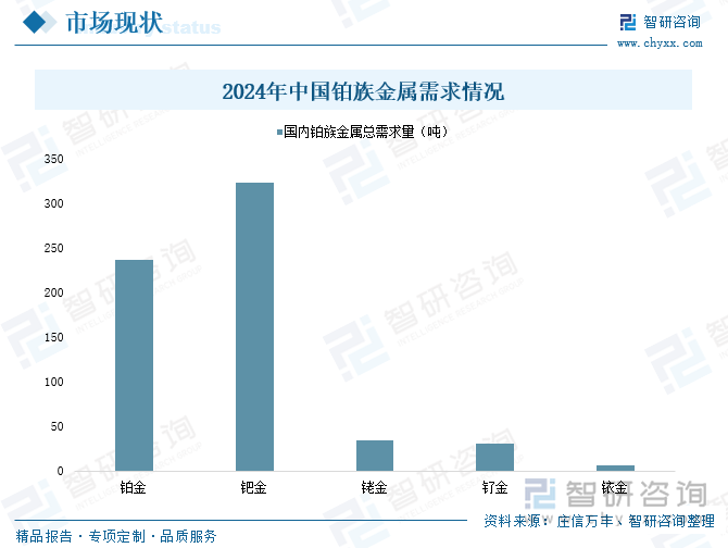 2024年中國(guó)鉑族金屬需求情況