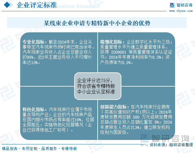 某線束企業(yè)申請專精特新中小企業(yè)的優(yōu)勢