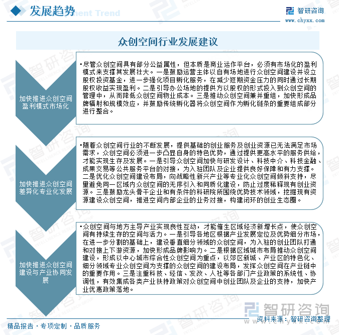 众创空间行业发展建议